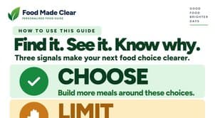 “How to use this guide” page explaining the choose, limit and avoid symbols